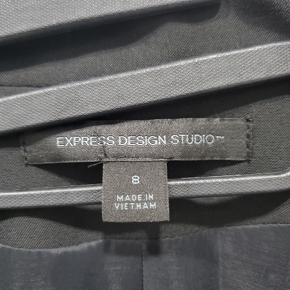 Express | Black Collared Single Button Blazer - image 2